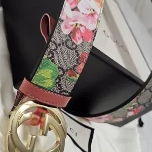 Gucci | Accessories | Gucci Blooms Belt Pink With Small Gold 